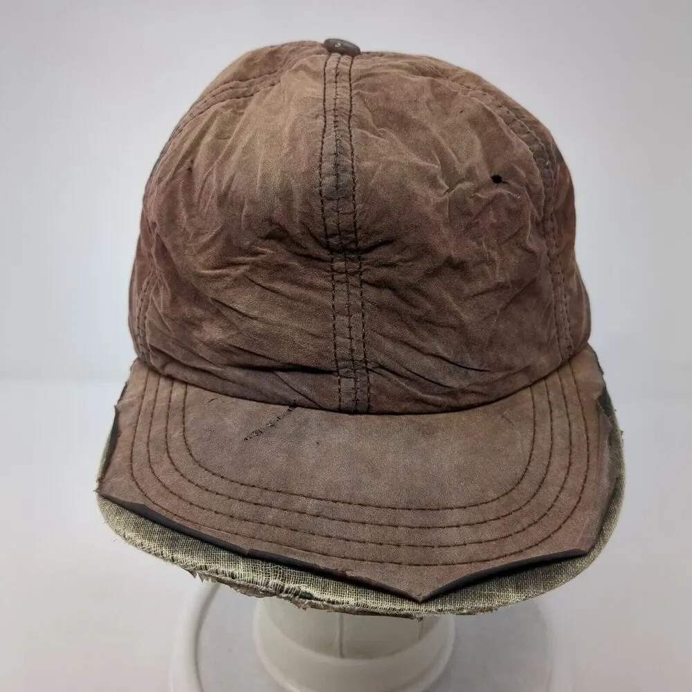 Unbranded Fitted Hat Brown One Size Lightweight Distressed Solid Blank